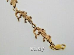 New 14kt Solid Gold Aligator Bracelet Heavy 18 Gr 7 Amazing Custom Piece