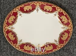 New De Lamerie China Heavily Gold Encrusted Christmas Garland Oval Platter 13