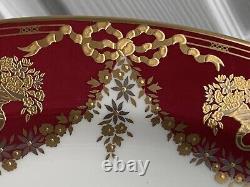 New De Lamerie China Heavily Gold Encrusted Christmas Garland Oval Platter 13