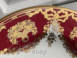 New De Lamerie China Heavily Gold Encrusted Christmas Garland Oval Platter 13