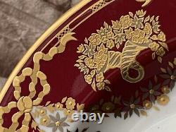 New De Lamerie China Heavily Gold Encrusted Christmas Garland Oval Platter 13