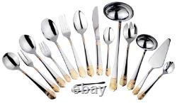 New Greek Heavy 72 Piece Gold Cutlery Set Stainless Steel Canteen Christmas Gift
