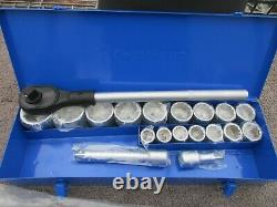 New, HEAVY DUTY Kobalt 20 Piece Mechanic's 3/4 Drive Socket and Ratchet Set