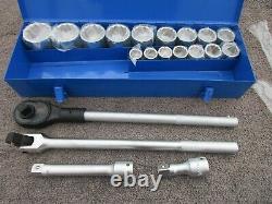 New, HEAVY DUTY Kobalt 20 Piece Mechanic's 3/4 Drive Socket and Ratchet Set