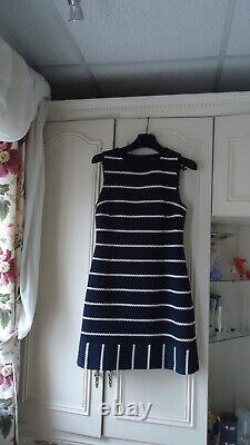 New Karen Millen Fabulous Heavy Quality Navy/white Dress Suit Size 16