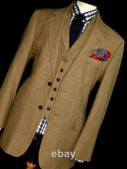 New Mens House Bruar Heavy Tweed Shooting 3 Piece Bespoke Suit 46r W40 X L33