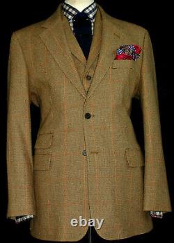 New Mens House Bruar Heavy Tweed Shooting 3 Piece Bespoke Suit 46r W40 X L33