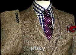 New Mens Walker Slater Heavy Weight Tan Brown Tweed 3 Piece Suit 38r W32 X L32