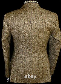 New Mens Walker Slater Heavy Weight Tan Brown Tweed 3 Piece Suit 38r W32 X L32