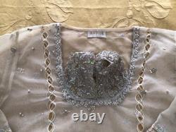 New Original Suffuse Off White Organza heavy Embroidered 3 piece suit-Large