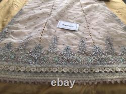 New Original Suffuse Off White Organza heavy Embroidered 3 piece suit-Large