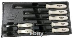 New Snap-onT 7 Piece Pearl White Hard Handle Screwdriver Set SDDX70APW