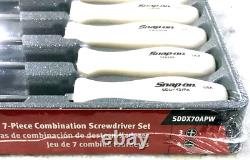 New Snap-onT 7 Piece Pearl White Hard Handle Screwdriver Set SDDX70APW