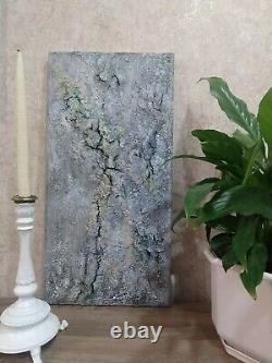 Original acrylic texture art on canvas Heavy texture paint Mixed media 24x12