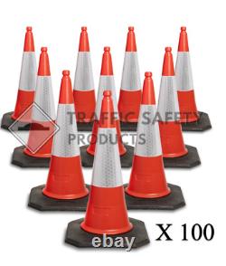 PACK OF 100 Heavy Duty ELITE U. K Traffic Cones (2 PIECE 1000 mm)
