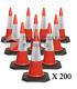 Pack Of 200 Heavy Duty Elite U. K Traffic Cones (2 Piece 750mm)