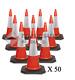 Pack Of 50 U. K Elite Road Traffic Cones (heavy Duty 2 Piece 750mm)