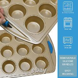 PERLLI Nonstick Bakeware Set Baking Pan Set, 10 Piece Heavy Duty Professional Ki