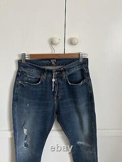 PRPS Jeans Mens 30x28 Windsor Crop Skinny Heavy Whiskered Dark Patch Wash NEW