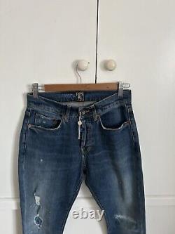 PRPS Jeans Mens 30x28 Windsor Crop Skinny Heavy Whiskered Dark Patch Wash NEW