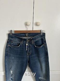 PRPS Jeans Mens 30x28 Windsor Crop Skinny Heavy Whiskered Dark Patch Wash NEW