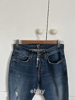 PRPS Jeans Mens 30x28 Windsor Crop Skinny Heavy Whiskered Dark Patch Wash NEW