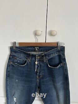 PRPS Jeans Mens 30x28 Windsor Crop Skinny Heavy Whiskered Dark Patch Wash NEW