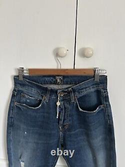 PRPS Jeans Mens 30x28 Windsor Crop Skinny Heavy Whiskered Dark Patch Wash NEW