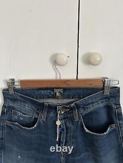 PRPS Jeans Mens 30x28 Windsor Crop Skinny Heavy Whiskered Dark Patch Wash NEW