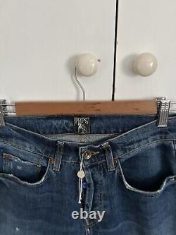 PRPS Jeans Mens 30x28 Windsor Crop Skinny Heavy Whiskered Dark Patch Wash NEW