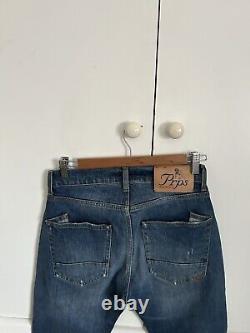 PRPS Jeans Mens 30x28 Windsor Crop Skinny Heavy Whiskered Dark Patch Wash NEW