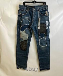 PURPLE BRAND Vintage Heavy Patch Repair Jean Men's Size 36 Mid Indigo