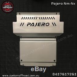 Pajero NM-NX 4mm 2 piece Stainless Bash Plate Heavy Duty by Custom Offroad