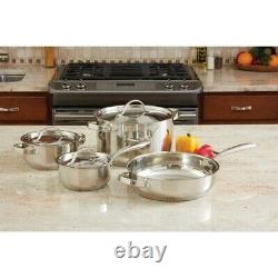 Pot & Pan set 7 piece Heavy Duty Stainless Steel Cookware Set Ever Clad cooking