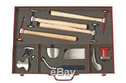 PowerTec Hammer & Dolly 11 Piece Tool Kit Supplied In Heavy Duty Metal Case