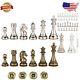 Premium Extra Heavy Metal Chess Pieces Set Elegant Silver And Bronze Finish