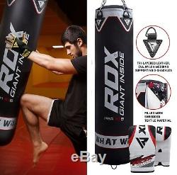 RDX 5FT Heavy Filled Duty Boxing 17 Piece Punch Bag Kick Martial Arts Set Black