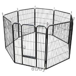 RayGar Medium Heavy Duty Strong 8 Piece Indoor Outdoor Dog Pen Cage Whelping Pen