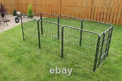 RayGar Medium Heavy Duty Strong 8 Piece Indoor Outdoor Dog Pen Cage Whelping Pen