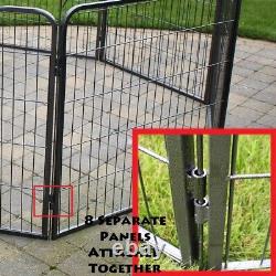 RayGar Medium Heavy Duty Strong 8 Piece Indoor Outdoor Dog Pen Cage Whelping Pen