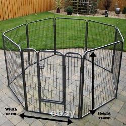 RayGar XL Heavy Duty Strong 8 Piece Indoor Outdoor Dog Pen Cage Whelping Pen