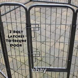 RayGar XL Heavy Duty Strong 8 Piece Indoor Outdoor Dog Pen Cage Whelping Pen