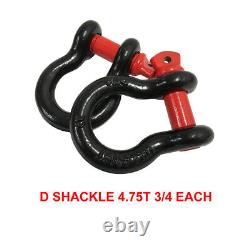 Recovery Kit 7 Piece Heavy Duty Winch Snatch Extension Strap Shackles 4WD offroa