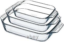 Rectangular Roaster Set Irresistible 3 Piece Heavy Duty Glass Oven Dishes