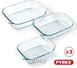 Rectangular Roaster Set Irresistible 3 Piece Heavy Duty Glass Oven Dishes