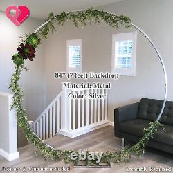 Round Circle Wedding Arch Backdrop Gold Silver Wreath Ring Centerpiece 24-84