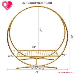 Round Circle Wedding Arch Backdrop Gold Silver Wreath Ring Centerpiece 24-84