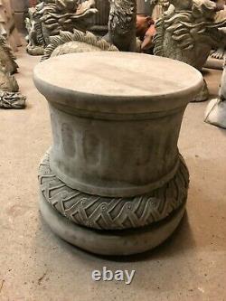 Round pedestal plinth column Garden concrete stone ornament solid heavy piece AC