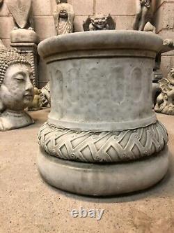 Round pedestal plinth column Garden concrete stone ornament solid heavy piece AC