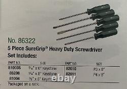 SK Tools 86322 5-Piece SureGrip Heavy Duty Screwdriver Set- NEW